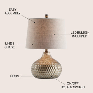 Bates 22" Honeycomb LED Table Lamp - JONATHAN Y